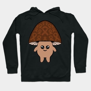 Brown Awareness Ribbon Mushroom man Hoodie